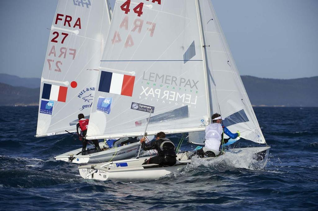 470 Men, Vianney Guilbaud and Vincent Guillarm - 2014 ISAF Sailing World Cup Hyeres, Day 4 © Yvan Zedda http://www.zedda.com.